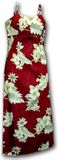 Tropical Clothing Red Luau Long Spaghetti Dress*