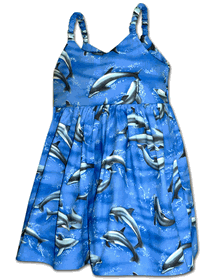 Tropical Dolphins Toddler Girl Cute Dress 3930Blue Tropical Dolphins Toddler Girl Cute Dress 3930Blue