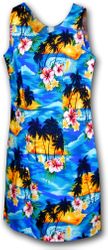 Tropical Dress (Blue) Waikiki Sunset 
