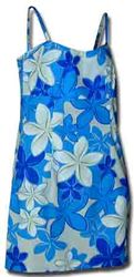 Tropical Dress Hawaiian Stars Spaghetti Blue