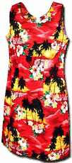 Tropical Dress (Red) Waikiki Sunset 