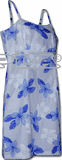 Tropical Dresses Blue Plumerias Spaghetti