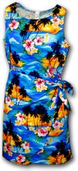 Tropical Dresses Blue Sarong Waikiki Sunset