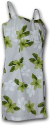 Tropical Dresses Lime Plumerias Spaghetti