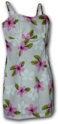 Tropical Dresses Pink Plumerias Spaghetti