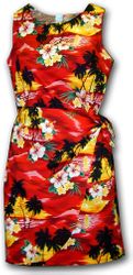 Tropical Dresses Red Sarong Waikiki Sunset