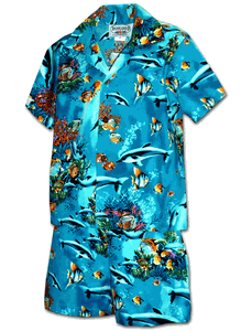 Tropical Fish Toddler Boy Sets 3928Aqua