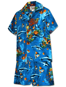 Tropical Fish Toddler Boy Sets 3928Blue