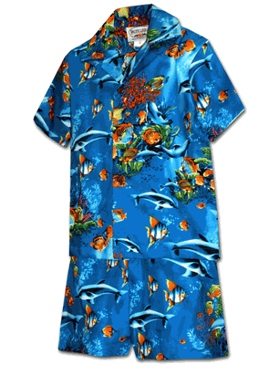 Tropical Fish Toddler Boy Sets 3928Blue