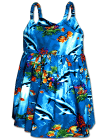 Tropical Fish Toddler Girl Cute Dress 3928Blue Tropical Fish Toddler Girl Cute Dress 3928Blue