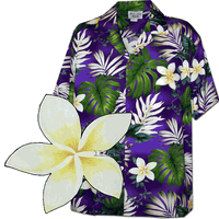 Tropical Monstera Hawaiian Shirt in Purple