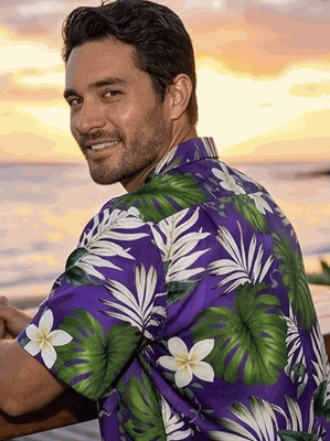 Tropical Monstera Hawaiian Shirt in Purple Tropical Monstera Hawaiian Shirt in Purple