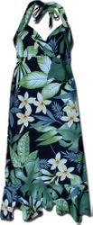 Tropical Plants Halter Women's Hawaiian Dresses Black (S) Tropical Plants Halter Women's Hawaiian Dresses Black (S)