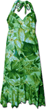 Tropical Plants Sage Halter Ladies Hawaiian Dress (S) Tropical Plants Sage Halter Ladies Hawaiian Dress (S)
