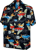 Tropical Route 66 Men's Classic Car Shirt 3890Black
