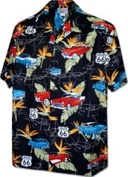 Tropical Route 66 Men's Classic Car Shirt 3890Black
