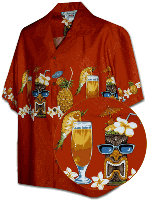 Tropical Shirts Tiki Drinks Orange Tropical Shirts Tiki Drinks Orange