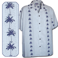 Tropical Shirts White Coconut Tree Panels