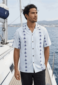 Tropical Shirts White Coconut Tree Panels