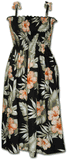 Tropical Smocked Dress Spring Hibiscus Black