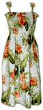Tropical Smocked Dress Spring Hibiscus White