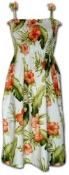 Tropical Smocked Dress Spring Hibiscus White