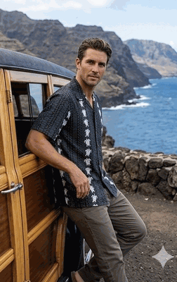 Turtle Panels Pacific Legend Aloha Shirts Gray