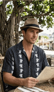 Turtle Panels Pacific Legend Aloha Shirts Gray
