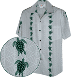 Turtle Panels Pacific Legend Aloha Shirts White