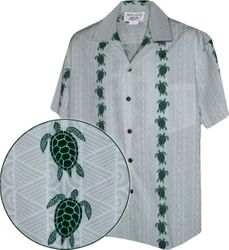 Turtle Panels Pacific Legend Aloha Shirts White