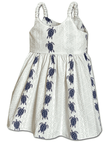 Turtle Panels Toddlers Hawaiian Cute Dress 3832NaWhite Turtle Panels Toddlers Hawaiian Cute Dress 3832NaWhite