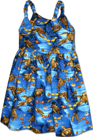 Under the Seas Little Girls Cute Dress 3880Blue Under the Seas Little Girls Cute Dress 3880Blue