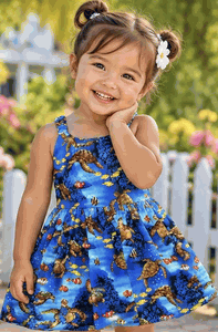 Under the Seas Little Girls Cute Dress 3880Blue