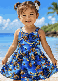 Under the Seas Little Girls Cute Dress 3880Blue Under the Seas Little Girls Cute Dress 3880Blue