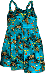 Under the Seas Little Girls Cute Dress 3880Turquoise