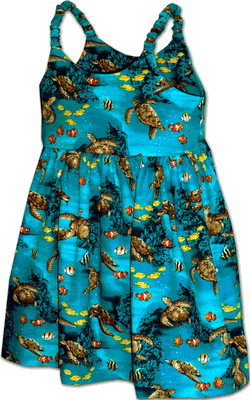 Under the Seas Little Girls Cute Dress 3880Turquoise