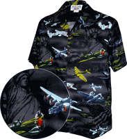 USA Fighter Planes Mens Cotton Shirt Black