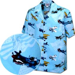 USA World War 2 Fighter Planes Men's Shirts Sky3938