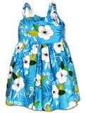 Vibrant Hibiscus Toddler Girl Cute Dress 3954Blue Vibrant Hibiscus Toddler Girl Cute Dress 3954Blue