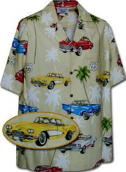 Vintage Cars Hawaiian Shirts Maize Vintage Cars Hawaiian Shirts Maize