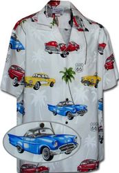 Vintage Cars Hawaiian Shirts White Vintage Cars Hawaiian Shirts White