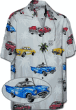 Vintage Cars Hawaiian Shirts White