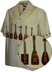 Vintage Ukulele Aloha Shirts Cream Vintage Ukulele Aloha Shirts Cream