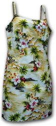 Waikiki Beach Adjustable Hawaiian Dress Maize
