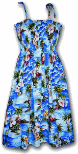 Waikiki Beach Aloha Tube Dress Blue
