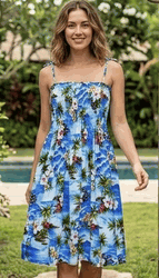 Waikiki Beach Aloha Tube Dress Blue Waikiki Beach Aloha Tube Dress Blue