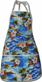 Waikiki Beach Blue Aloha Apron Waikiki Beach Blue Aloha Apron