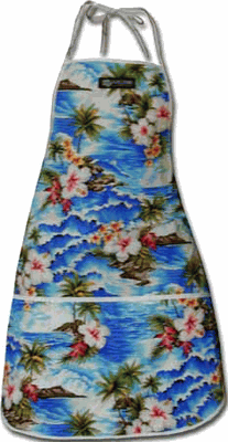 Waikiki Beach Blue Aloha Apron Waikiki Beach Blue Aloha Apron