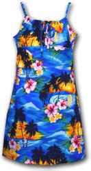 Waikiki Sunset Girls Blue Spaghetti Dress