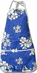 White Hibiscus Blue Aloha Apron White Hibiscus Blue Aloha Apron